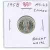 Image 1 : 1958 Canadian Silver 10 Cents. MS-63 with Cameo. Bright White.