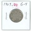 Image 1 : 1909 Canadian Silver 25 Cents. G-4.