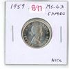 Image 1 : 1959 Canadian Silver 25 Cents. MS-63 with Cameo. Nice.