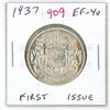 Image 1 : 1937 Canadian Silver 50 Cents. The first issue for King George VI. Key Date. Mintage of 192,016. EF-