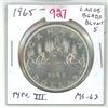 Image 1 : 1965 Type III Canadian Silver Dollar. Large Beads, Blunt 5. MS-63.