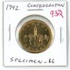 Image 1 : 1992 Confederation Loonie Dollar. Commemorates the 125th Anniversary of Confederation. Specimen-66.