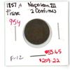Image 1 : France. Emperor Napoleon III 1857 A 2 Centimes. F-12.