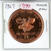 Image 1 : 1967 Moose Jaw Coin Club bronze medal. Commemorates the Centennial of Canada. Third Annual MJ Coin C