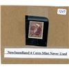 Image 1 : Newfoundland 4 cents stamp mint never used