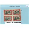 Image 1 : block of 4 Canada 3 cents stamps mint