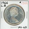 Image 1 : 1966 Canadian silver voyageur dollar