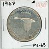 Image 1 : 1967 Canadian Centennial silver "Goose" dollar