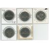 Image 1 : 5 - Canadian nickel dollars - 1968-1972