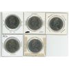 Image 2 : 5 - Canadian nickel dollars - 1968-1972