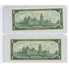 Image 2 : 2 - 1967 Canadian Centennial 1 dollar bills - Beattie/Rasminsky - No Serial #'s