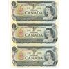 Image 2 : 5 - 1973 Canadian sequential 1 dollar bills - Lawson/Bouey - AC 1237072-76
