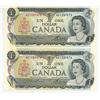 Image 4 : 5 - 1973 Canadian sequential 1 dollar bills - Lawson/Bouey - AC 1237072-76