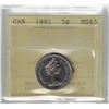 Image 1 : 1981 Canada 5¢ PCCS MS65 (Professional Coin Certification System)