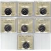 Image 1 : 50¢ ICCS-PCCS NBU Lot of 7 pcs, Professional Coin Certification System