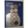 Image 1 : Silver 50¢ Collection New Book with 10 Different Dates Silver coins