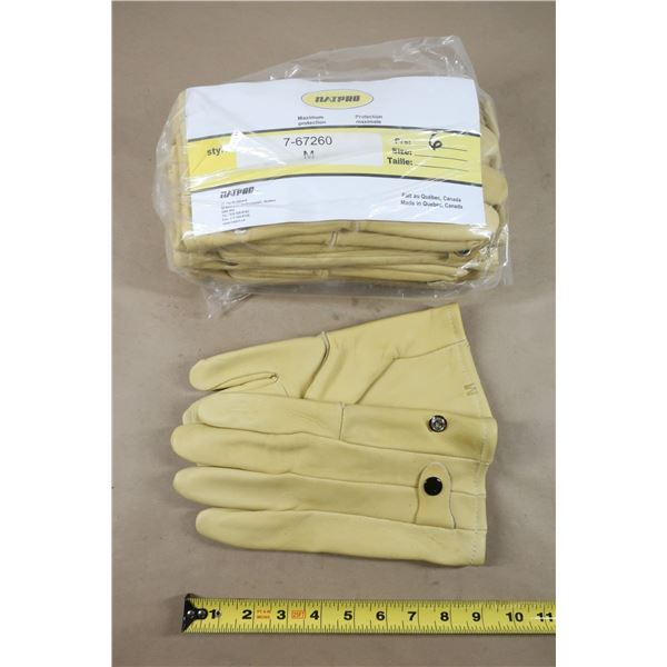 PAIRE GANTS GANTS DE STYLE CONDUCTEUR, MEDIUM, PAUME EN CUIR FLEUR DE VACHE, MOLLETON NATPRO 7-67260