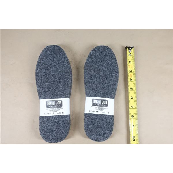 LOT DE 2 SEMELLES MOCASSIN DE FEUTRE GRIS, UNISEXE, CONVIENT À POINTURE 6