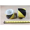 Image 1 : RUBAN MARQUAGE DE PLANCHER NOIR ET JAUNE 3"x108' 5 MIL ÉPAIS VINYLE