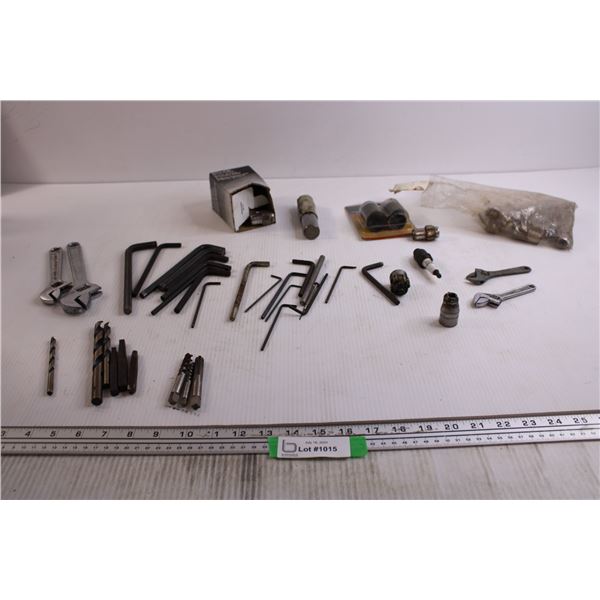 Crescent Wrenches, Allan Wrenches, Assorted Bits and Threaders, Misc.