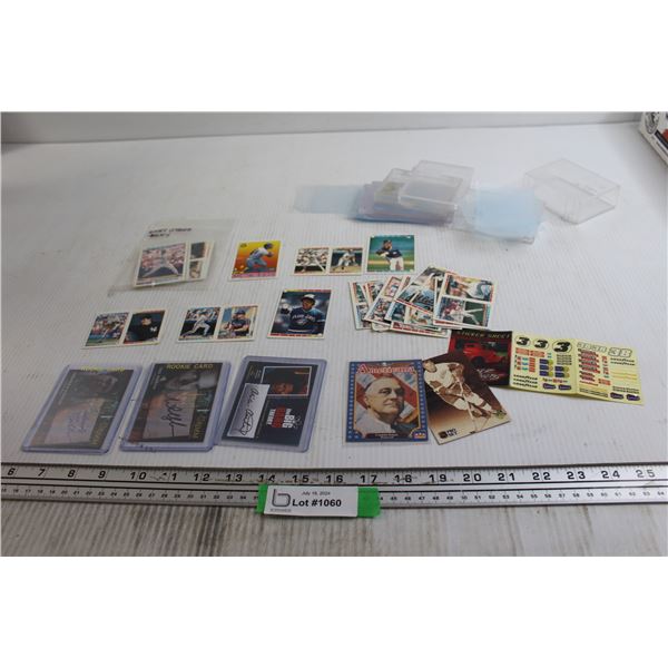 Assorted Collector Cards with Sleeves - Baseball, Hockey, (3) Autograph Cards