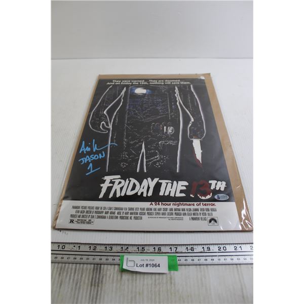 Friday the 13th Signed Poster with Certificate of Authenticity - 12" x 18"