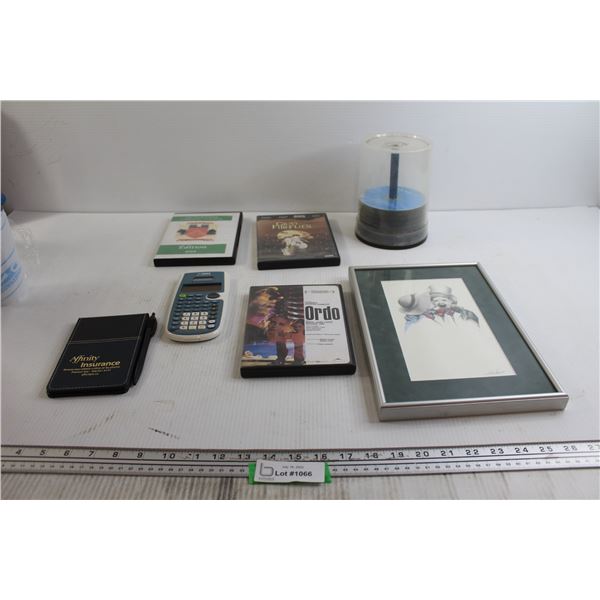 (3) DVDs, Decorative Print - 8 1/4" x 12"