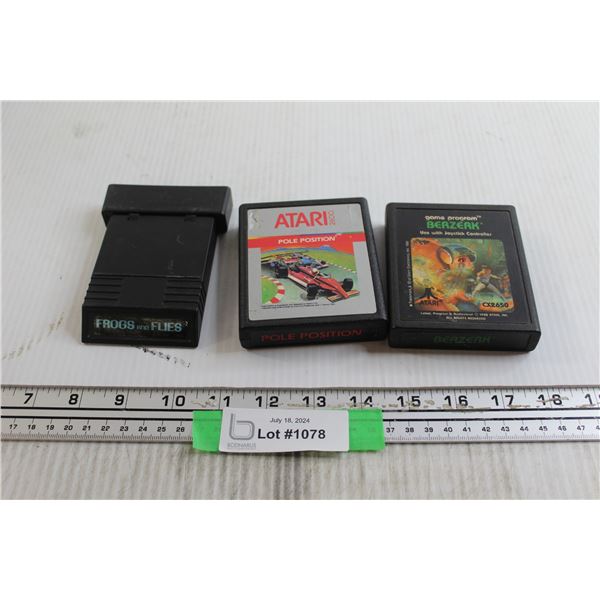 (3) Atari Games - Frogs and Flies, Pole Position, Berzerk - All Untested