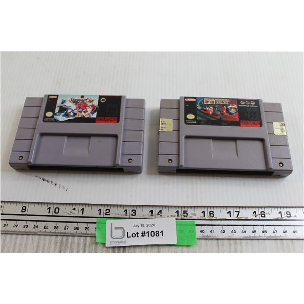 (2) SNES Games - Stanley Cup, Michael Andretti's Indy Car Challenge - Both Untested
