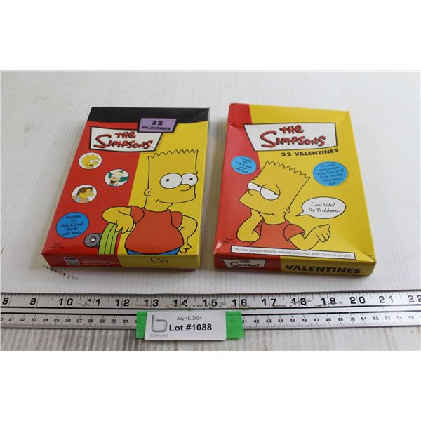 (2) Boxes The Simpsons Valentines Cards - Sealed