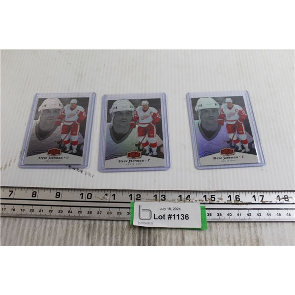 (3) Steve Yzerman 2006 Flair Showcase Inserts