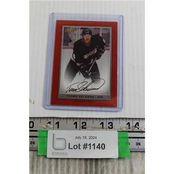 Teemu Selanne Facsimile Signature Hockey Card