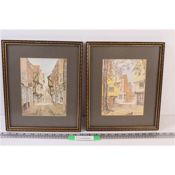 (2) Framed Print by Alan Stuttle - 13" x 11"