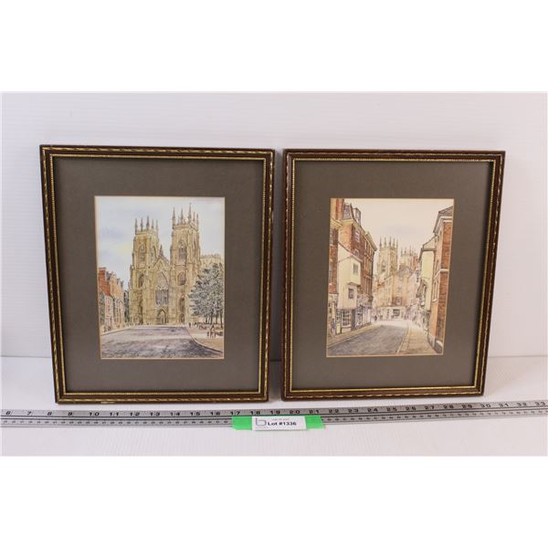 (2) Framed Print by Alan Stuttle - 13" x 11"