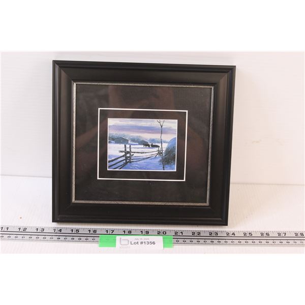 Framed Allen Sapp Print - 10" x 9"