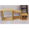 Image 4 : (3) Wooden Wall Mount Square Shelves & Wine Sign Wall Decor