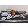 Image 1 : (3) Copper Plant Holders, (3) Glass Serving Bowls, Asian Serving Small Bowl Set, Upholstery Nails, S