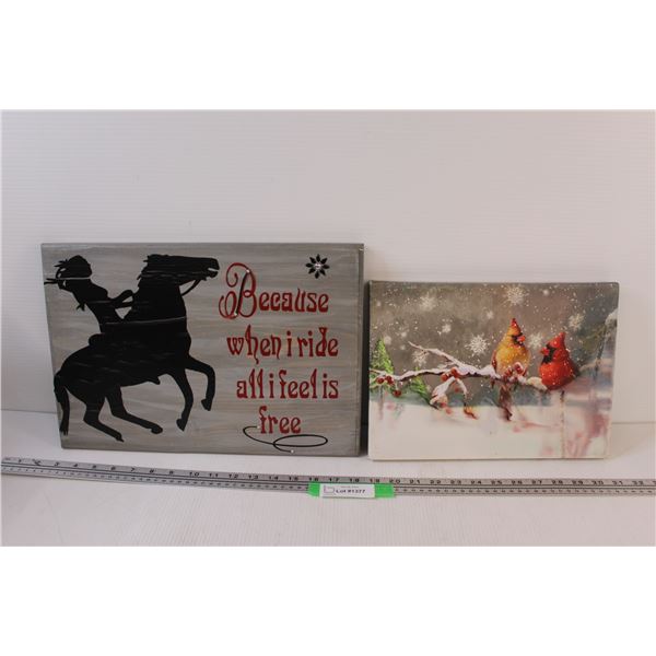 Cardinal Picture 9" x 12" & Western Picture - 16" x 11"