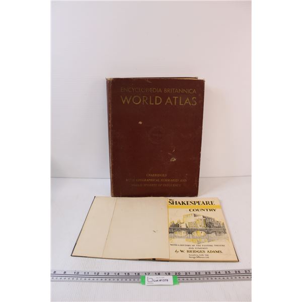 Encyclopedia Britannica World Atlas 1947 & Shakespeare Country Book