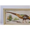 Image 2 : Pair of Pheasant Cross-stitched Framed Pictures - 23.5" x 11.5" - Some Water Damage