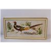 Image 4 : Pair of Pheasant Cross-stitched Framed Pictures - 23.5" x 11.5" - Some Water Damage