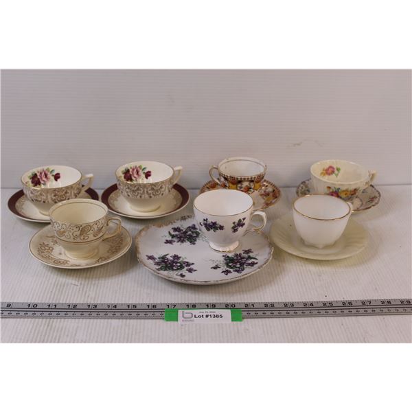 (7) Teacup & Saucers - Various Patterns