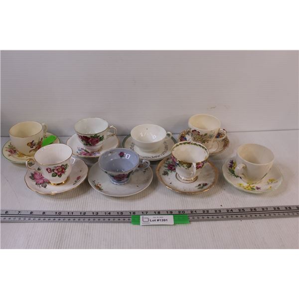 (8) Teacup & Saucers - Miss/Matched Patterns