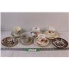 Image 1 : (5) Teacup & Saucers - Miss/Matched Patterns & (2) Scenic Plates