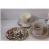 Image 2 : (5) Teacup & Saucers - Miss/Matched Patterns & (2) Scenic Plates