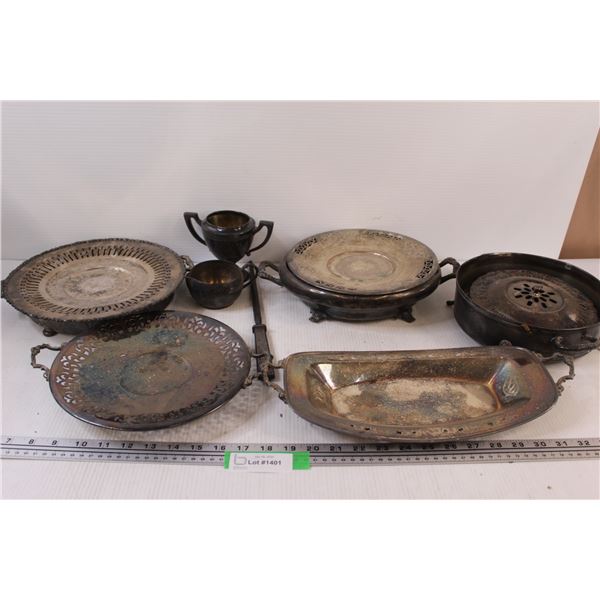 Silver Platters & Serving Dishes Lot
