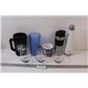 Image 1 : (3) Absolut Liquor Glasses, Coffee Travel Mugs, Water Bottle, Misc.