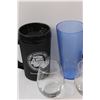Image 2 : (3) Absolut Liquor Glasses, Coffee Travel Mugs, Water Bottle, Misc.