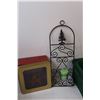Image 4 : Gingerbread Man Shower Curtain, (2) Wicker Baskets, Candle Holder & Reindeer Tin Box