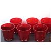 Image 3 : (7) Red Glass Glasses, Smoked Glass Ashtray & Meadow Lake Coffee Mug